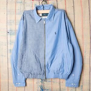 Custom upcycled polo harrington jacket